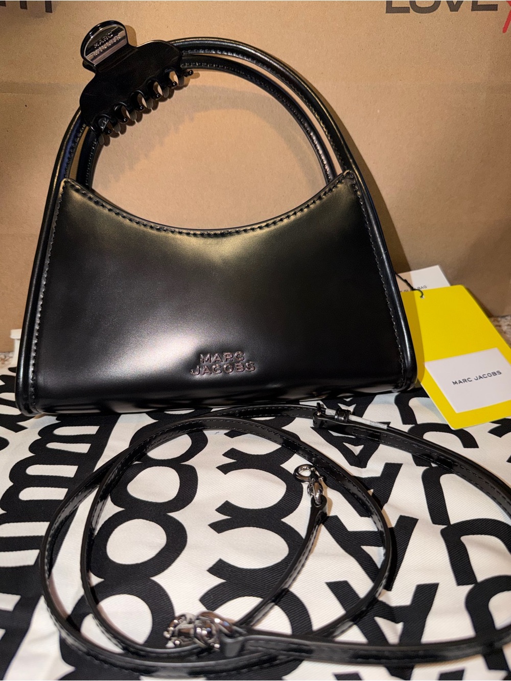 Marc Jacobs Black Leather Top-Handle Shoulder Bag